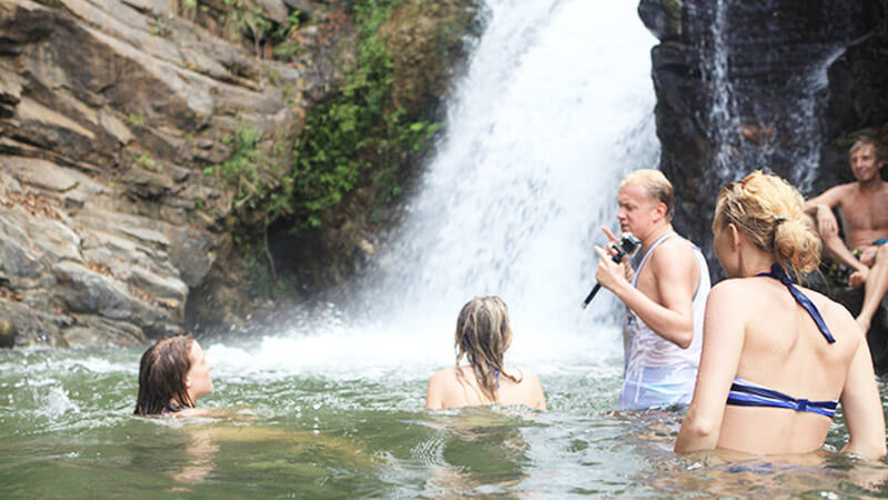 Bath in a private waterfall